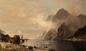 CHWALA Adolf 1836-1900,Boats in a Mountainous River Landscape,AAG - Art & Antiques Group 2023-12-11