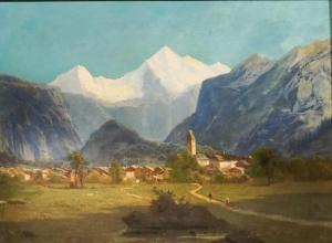 CHWALA Adolf 1836-1900,View of an Alpine Village,1878,Weschler's US 2023-09-22