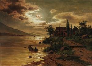 CHWALA Fritz 1872-1936,A Lake Landscape in the Moonlight,Palais Dorotheum AT 2021-05-06
