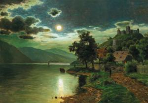 CHWALA Fritz 1872-1936,A Moonlit Night on a Lake,Palais Dorotheum AT 2022-02-22