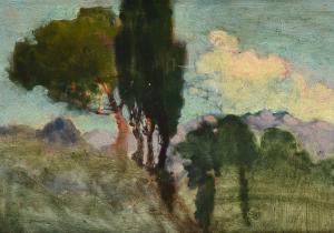 CIARDI Emma 1879-1933,Paesaggio con cipressi,Galleria Pananti Casa d'Aste IT 2024-02-16