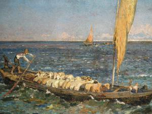 CIARDI Giuseppe 1875-1932,A Flock of Sheep aboard a Boat,Palais Dorotheum AT 2024-04-25