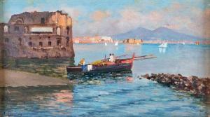 CIARDIELLO Carmine 1871-1916,Golfo di Napoli e Palazzo Donn'Anna,Casa d'Aste Arcadia IT 2022-10-25