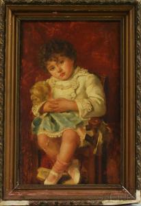 CIBILS Josefina 1800-1900,Seated Young Girl Holding a Doll.,Skinner US 2012-04-11