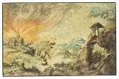 CIBO Gherardo 1512-1600,RUGGED LANDSCAPE WITH ST. ANTHONY AND A PIG, A BUR,Sotheby's GB 2014-01-29