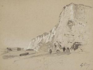 CICERI Eugene 1813-1890,Les falaisesd'Etretat,Osenat FR 2011-04-10