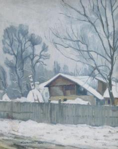 CICERONE Popescu 1908-1988,Iarna în sat,1952,Artmark RO 2022-03-02