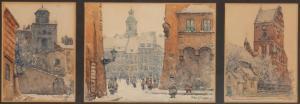 CIESLEWSKI Tadeusz 1870-1956,Views of Warsaw (three co-legal watercolors),Desa Unicum PL 2024-02-22