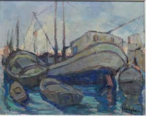 CIGHERI FRANCO 1905-1978,Fischerboote im Hafen,Georg Rehm DE 2021-03-04