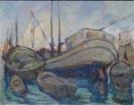 Cigheri Franko 1905-1978,Fischerboote im Hafen,Georg Rehm DE 2021-07-15