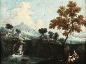 CIGNAROLI Scipione 1715-1766,Coppia di paesaggi fluviali con figure,Cambi IT 2017-06-13
