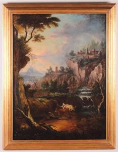 CIGNAROLI Scipione 1715-1766,Paesaggio con cascate e pastorella,1690,Cambi IT 2017-05-17