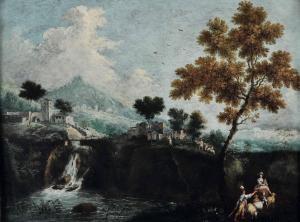 CIMAROLI Giovan Battista 1687-1771,Paesaggio con figure e cascata,Cambi IT 2022-12-14