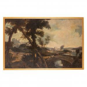 CIMAROLI Giovan Battista 1687-1771,Paesaggio con ponte,Wannenes Art Auctions IT 2023-06-28