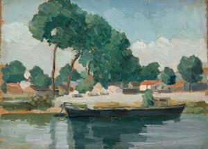 CIMIOTTI Gustave 1875-1969,French River Boat,Hindman US 2023-05-19