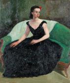 CINI Alfredo 1887-1970,Elegante Dame auf einem Sofa.,Dobiaschofsky CH 2006-05-01