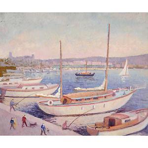 CINQUIN Rene 1898-1978,"Cannes, il porto",Stadion IT 2008-12-04