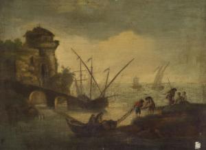 CIOCI Antonio 1700-1792,Veduta costiera con navi alla fonda,Wannenes Art Auctions IT 2020-09-24