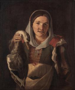 CIPPER Giacomo Francesco 1664-1736,A peasant woman holding a duck,Sotheby's GB 2024-04-10