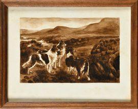 CIPRA Jean Camille 1893,Chiens dans les montagnes,Osenat FR 2021-11-14