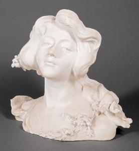 CIPRIANI Giovanni Pinotti,Bust of a Maiden with Flowers in her Hair,Neal Auction Company 2019-04-13