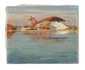 CIRINO Antonio 1889-1983,Waterfront scene with dockyard,Eldred's US 2023-07-28
