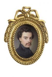 CITTADINI Alessandro 1820-1877,élégant à la moustache,1849,Mercier & Cie FR 2019-10-06