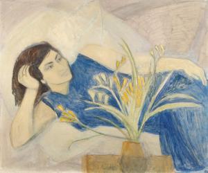 Ciucurencu Ana Asvadurova 1903-1972,Fata cu rochie albastră,Artmark RO 2017-03-02