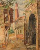 CIZGEN ABDULLAH 1911-1987,The Yivli Minare Mosque-Antalya,1962,Ankara Antikacilik TR 2012-04-15