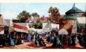 CLÉDAT DE LAVIGNERIE Samuel Marie,marché animé en touraine,1820,Chevau-Legers Encheres Martin-Chausselat 2006-07-02