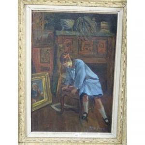 CLÉMENT Thérèse 1889-1984,La jeune fille dans l\’atelier du peintre,Herbette FR 2021-04-10