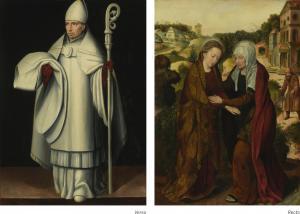 CLAEISSINS Pieter I 1500-1576,RECTO:THE VISITATION; VERSO: A BISHOP SAINT,Sotheby's GB 2017-01-26