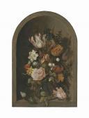 CLAESZ Anthony II,Roses, tulips, and other flowers in a glass vase w,1641,Christie's 2015-01-29