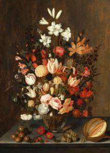 CLAESZ Anthony II,Still life with flowers in a glass vase, with frui,1628,Sotheby's 2023-07-05