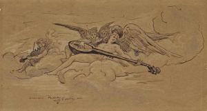 CLAIRIN Georges Jules Victor 1843-1919,Anges musiciens dans les nuages,Christie's GB 2017-03-22