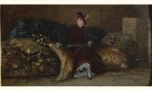 CLAIRIN Gustave 1900-1900,portrait présumé de sarah bernard,Versailles Enchères FR 2005-04-10