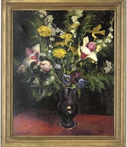 CLAIRIN Pierre Eugène,Daffodils, daisies, irises and other flowers in a ,Christie's 2007-03-07
