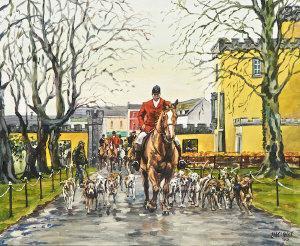 CLANCY Liam 1900-2000,The Laois Hounds At The Gates Of Durrow Castle,Adams IE 2008-10-29