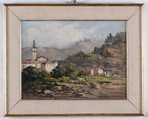 CLARA ENRICO 1850-1860,Paesaggio con chiesa,Cambi IT 2013-10-01