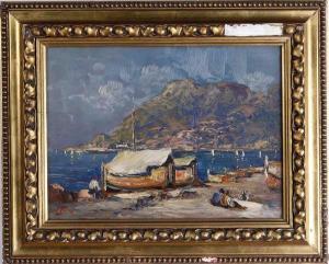 CLARA Ermanno 1889-1946,Marina ligure con barche,Cambi IT 2022-06-07