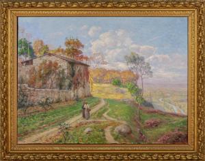 CLARA Luigi 1875-1925,A passeggio in collina con veduta di Torino sullo sfondo,Boetto IT 2022-03-03
