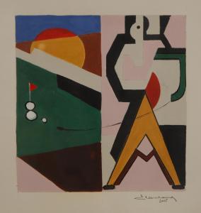 CLAREBOUT Pierre 1933,Joueur de golf,2005,Brussels Art Auction BE 2017-10-24