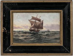 CLARK C. Myron 1876-1925,Ship at Sundown,Skinner US 2019-03-22