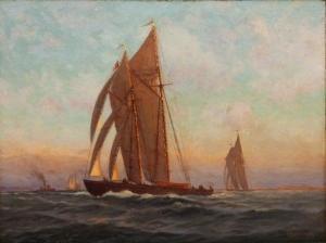 CLARK C. Myron 1876-1925,Untitled Ships,Hindman US 2020-11-06