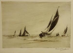 CLARK Charles Herbert 1890,Fishing Boats off Shore,1890,David Duggleby Limited GB 2018-08-11