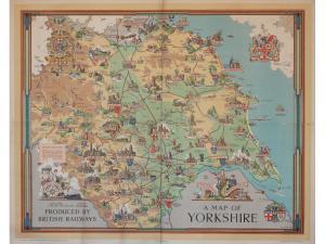CLARK Estra,A Map of Yorkshire,1949,Onslows GB 2016-12-16
