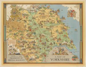 CLARK Estra,A MAP OF YORKSHIRE,1949,Swann Galleries US 2018-03-01