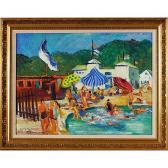 CLARK Georgiabelle 1907,Poolside resort scene,Ripley Auctions US 2013-10-17