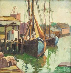 CLARK Grace S 1900-1900,harborfront scene,888auctions CA 2019-08-15
