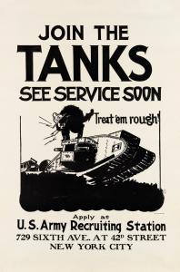 CLARK HENRY E,JOIN THE TANKS / SEE SERVICE SOON,c.1917,Swann Galleries US 2017-08-02